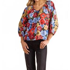 NEW DOUBLE A beatrice top in nocturnal garden